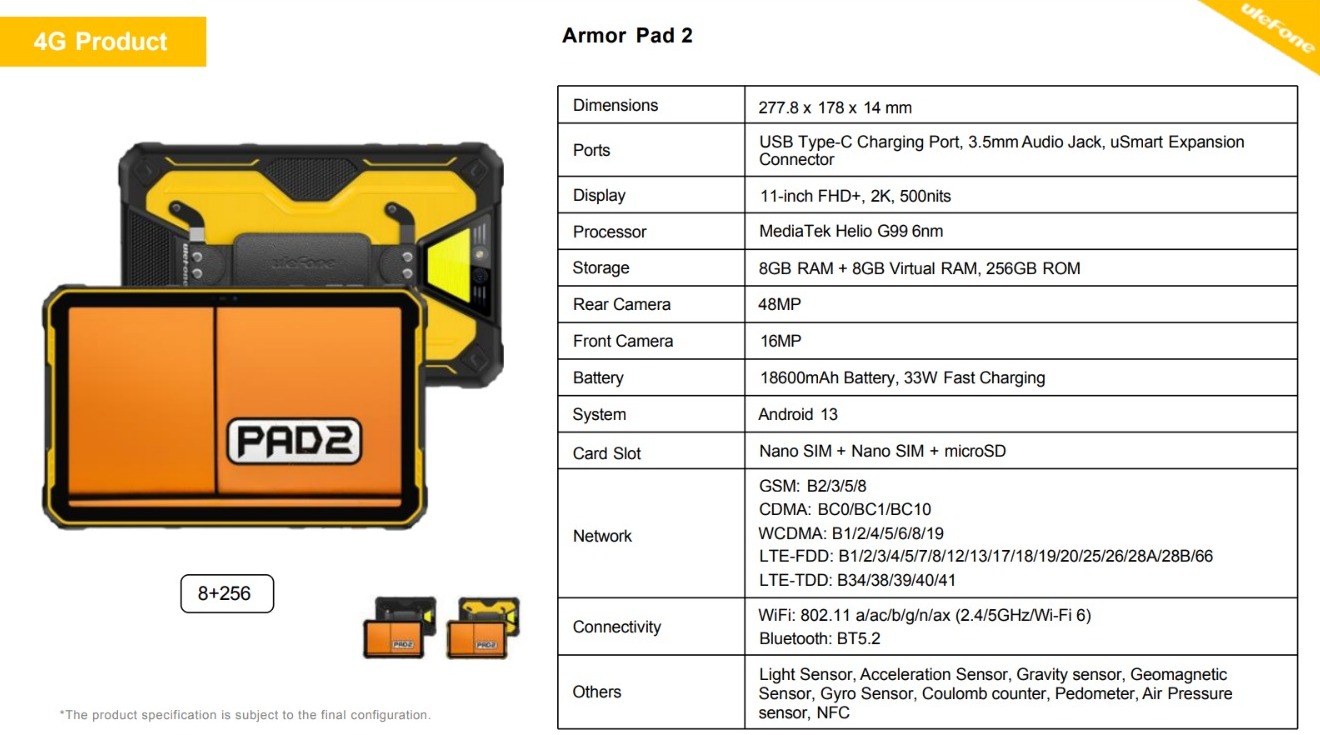 Armor Pad 2 (8GB +256GB)