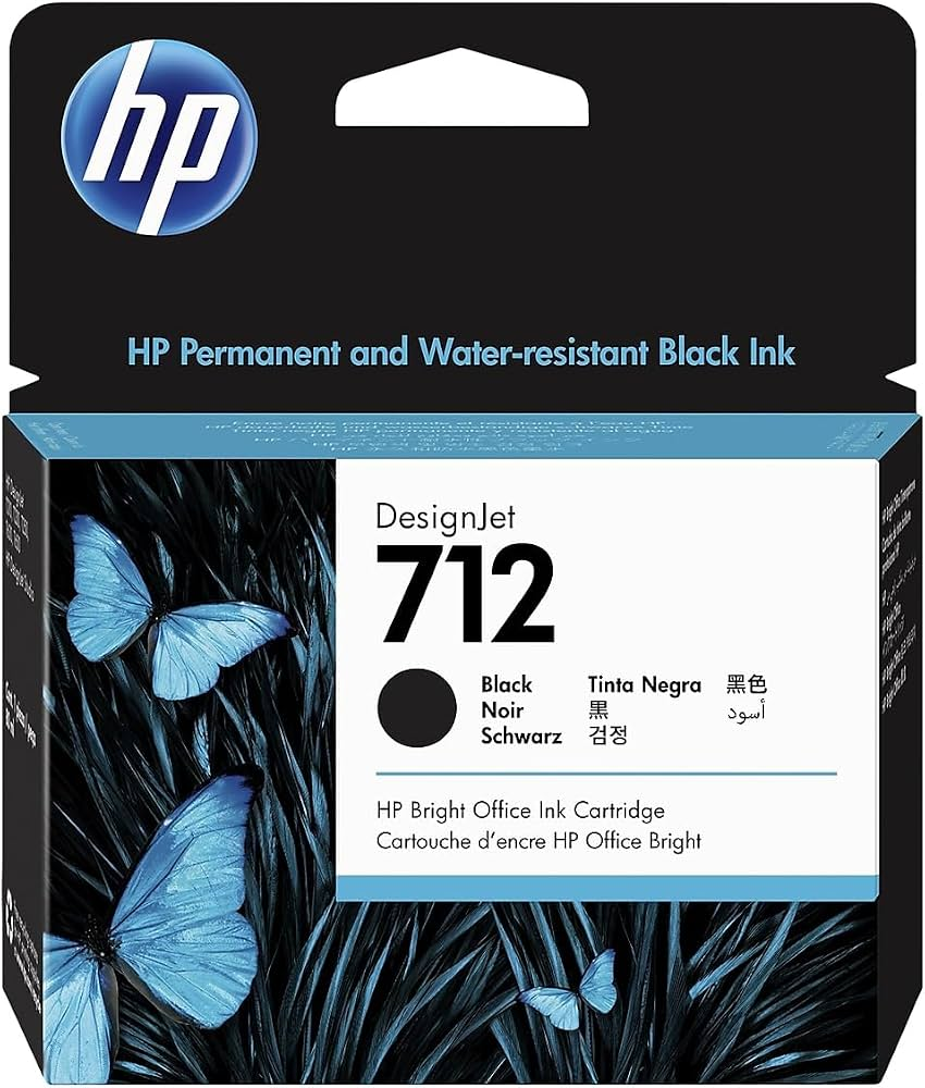 HP 712 80ML BLK INK 3ED71A