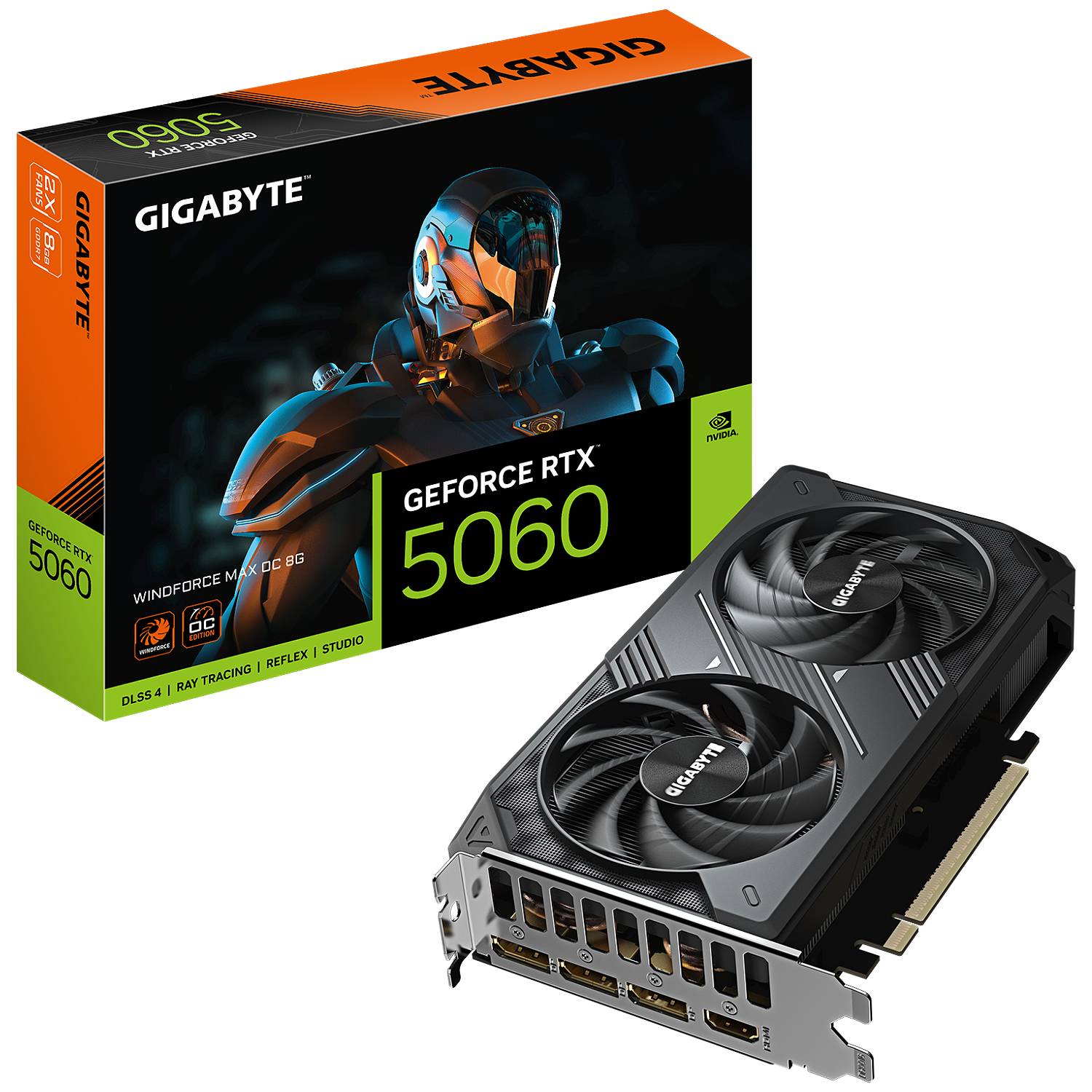 Gigabyte GeForce RTX 5060 WINDFORCE MAX OC 8G GV-N5060WF2MAX OC-8GD
