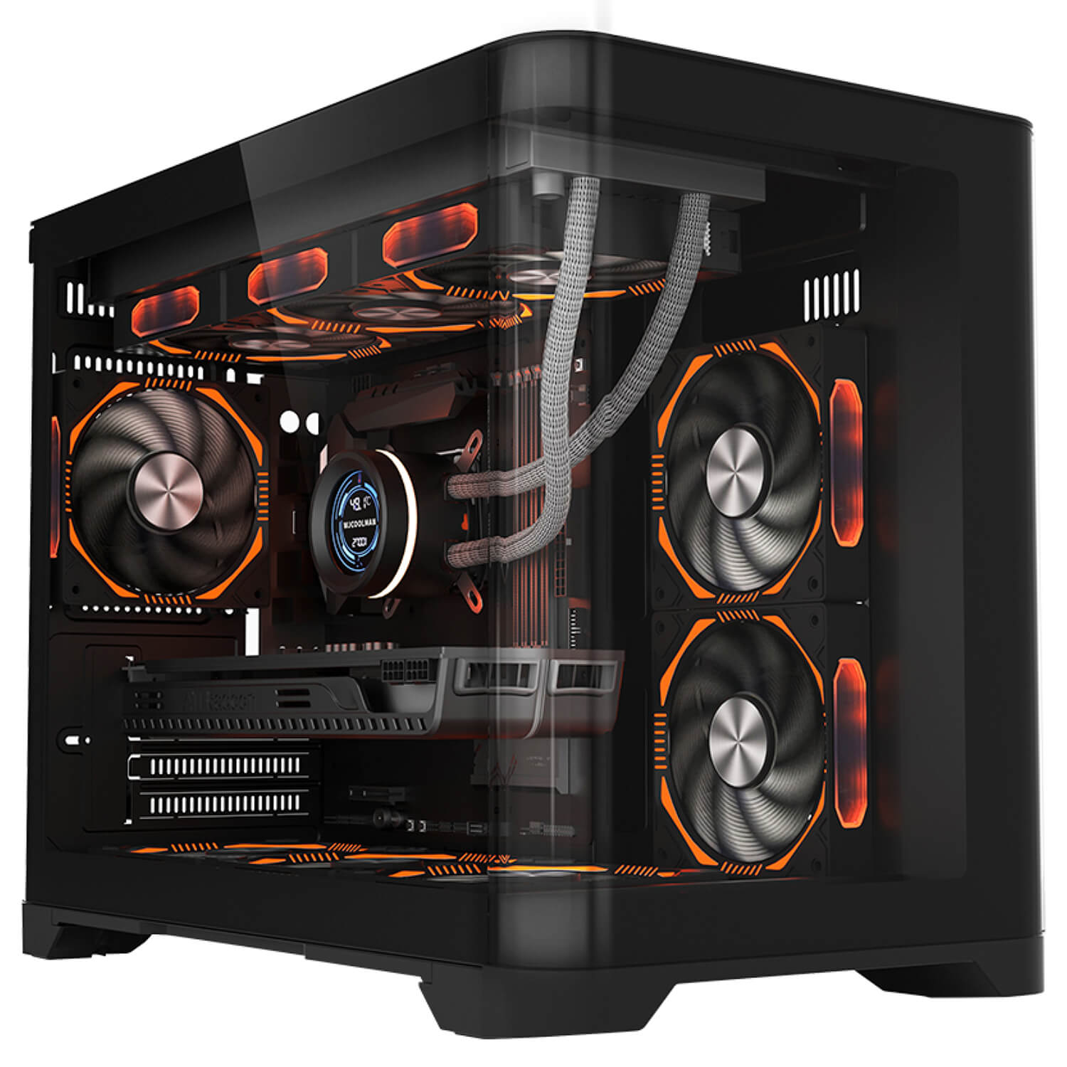 1StPlayer UV6 3xARGB Fans Black Case