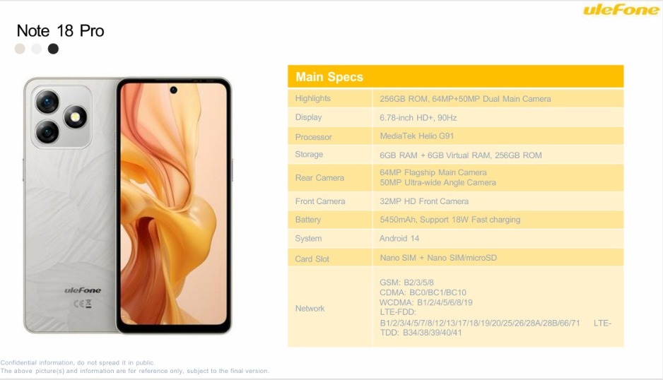 Ulefone Note 18 Pro/6GB+256GB/titanum gray