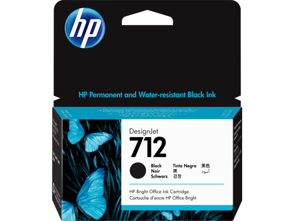 HP 712 38ml Black DesignJet Ink Cartridge (3ED70A)