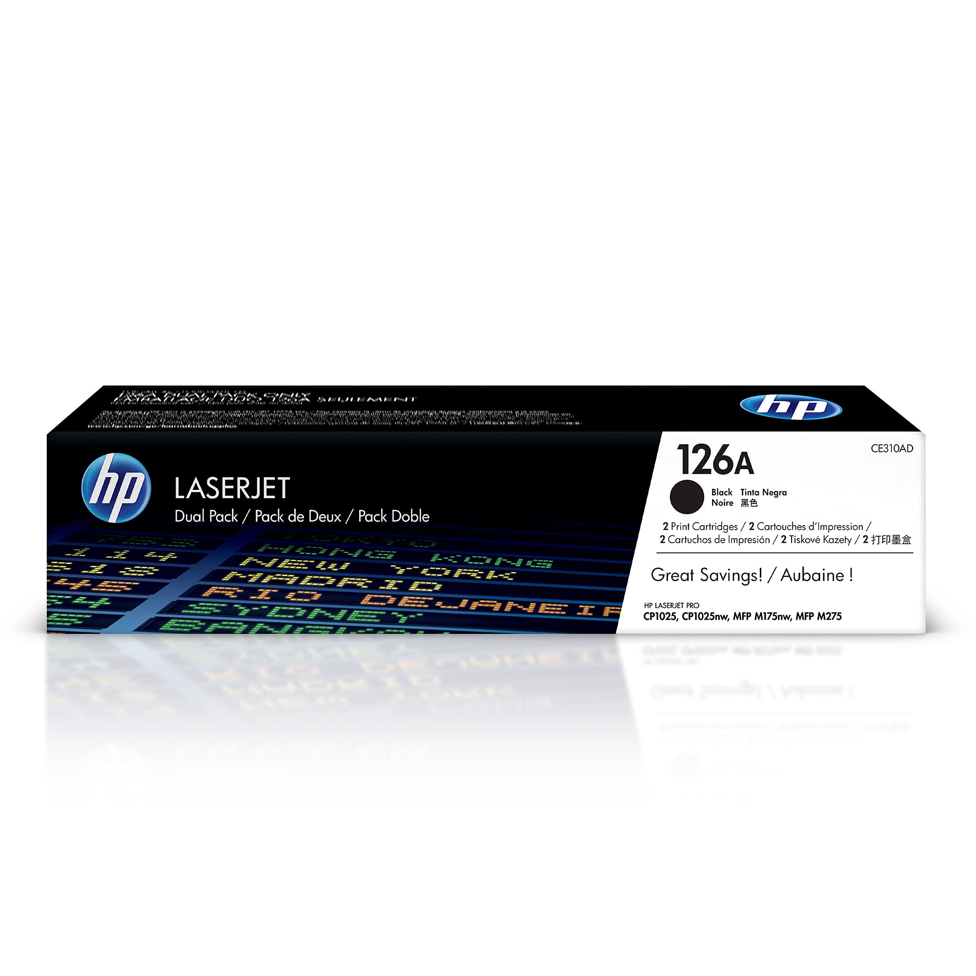HP 126A 2-pack Black Original LaserJet Toner Cartridges (CE310AD)